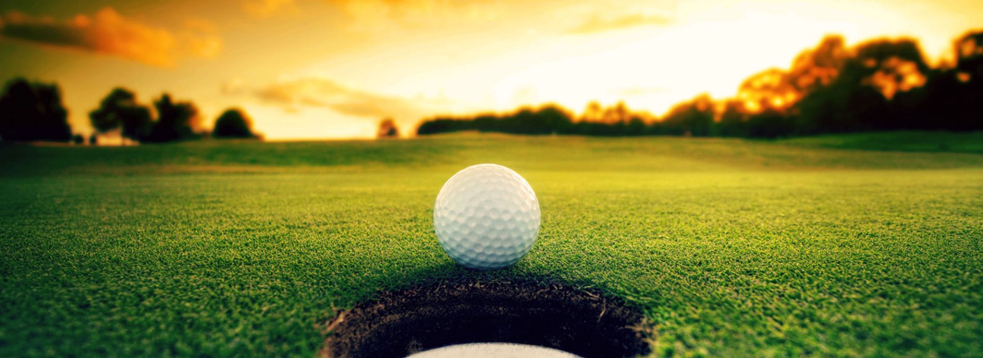 Stock image of golf nearing hole